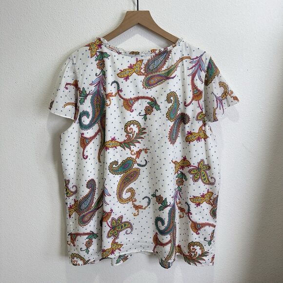 Talbots Top Womens 3X Plus Floral Tropical Breathable Beach‎ Cotton Boho Coastal - Picture 8 of 15